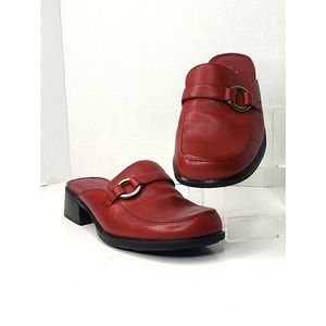 LizFlex - Red Leather Mules